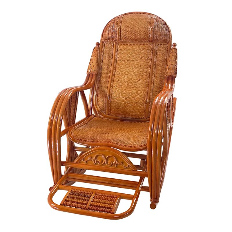 Traditional Wicker Rocking Chair in Borwn Rocker Chair for Living Room