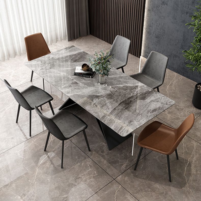 Modern Style Dining Room Sets with Sintered Stone Dining Table and Chairs