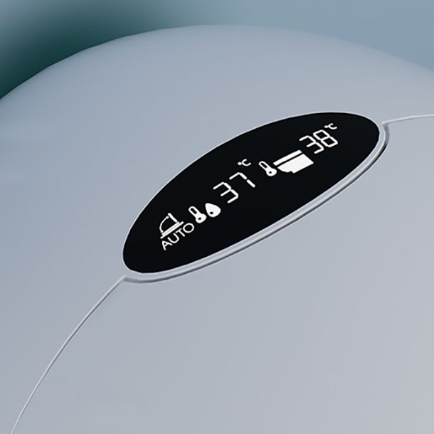 Contemporary Round Floor Mount Bidet with Heated Seat and Remote Control Included