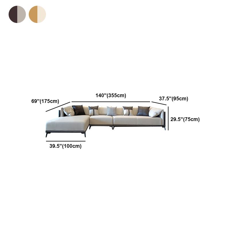 Modern Stain-Resistant Faux Leather Pillow Top Arm Sofa/Sectional for Living Room