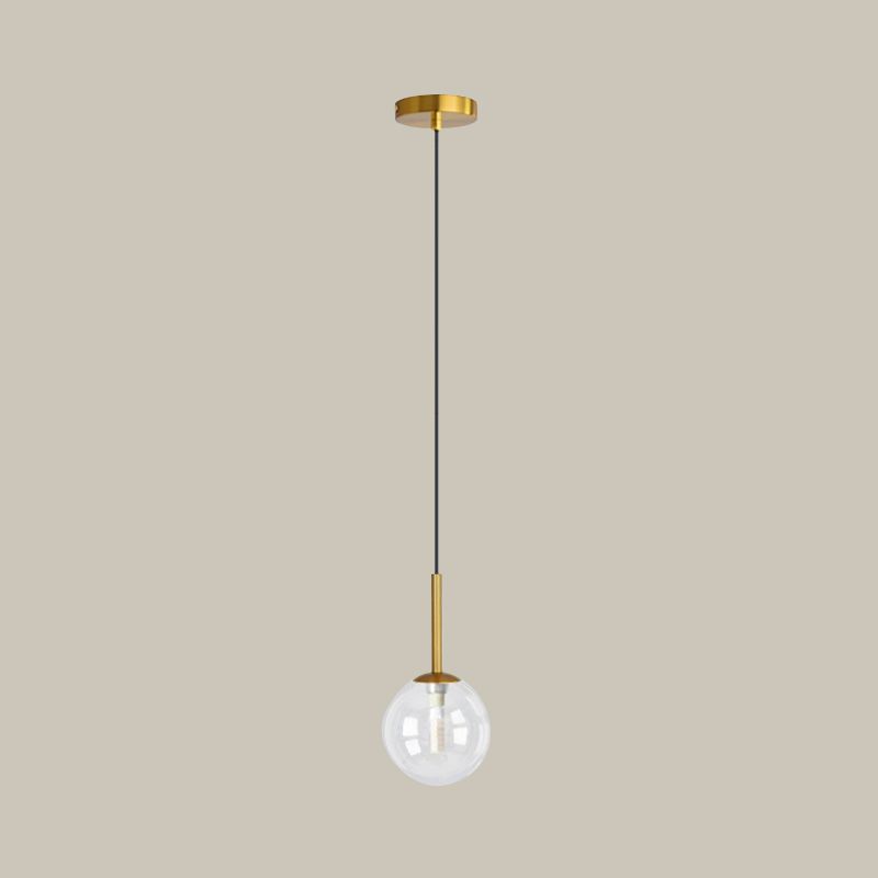 Glass Ball Pendant Lighting Fixtures Modern Style 1 Light Suspension Pendant