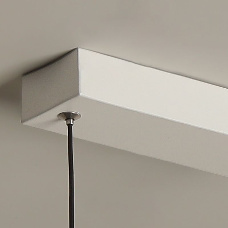 Single White Modernism Kitchen Island Lighting Unique Metallic Ceiling Light