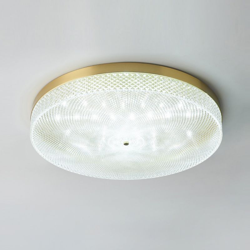 Modern Flush Light Round Ceiling Lighting with Brass and Acrylic for Bedroom