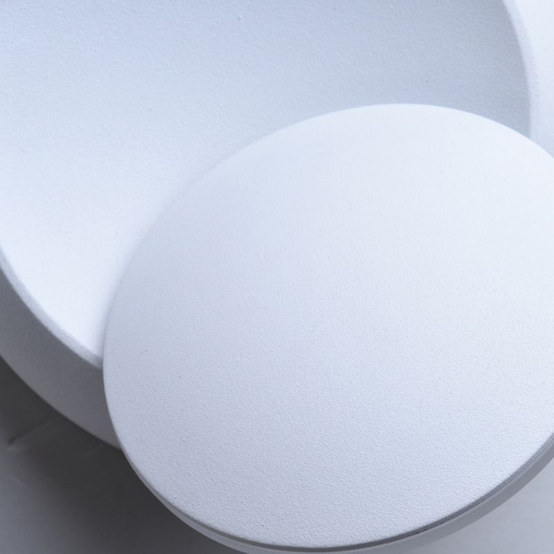 Single Modernism White/Black Wall Mounted Sconce Round LED Wall Light