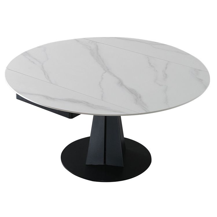 Modern Kitchen Dining Room Set with Sintered Stone Top and Black Base Dining Furniture