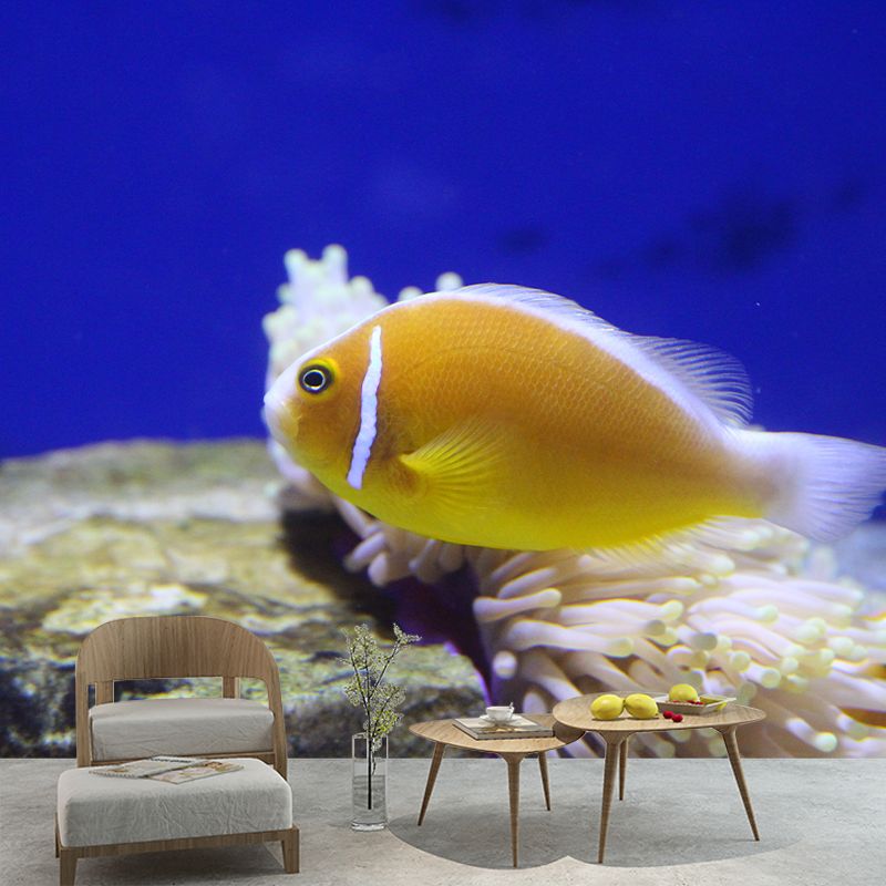 Attractive Wall Mural Fish Patterned Drawing Room Wall Mural