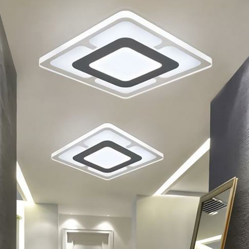 Clear Extra-Thin Rectangular Flush Light Modern Style Acrylic LED Flush Ceiling Light Fixture