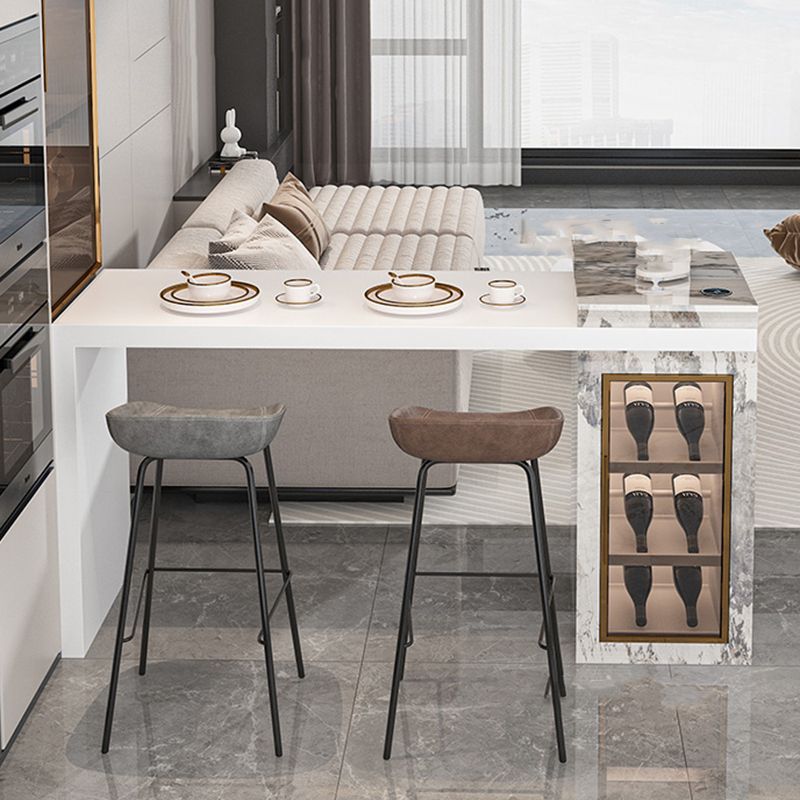 Modem & Contemporary Rectangle Stone Pub Bar Table for Living Room