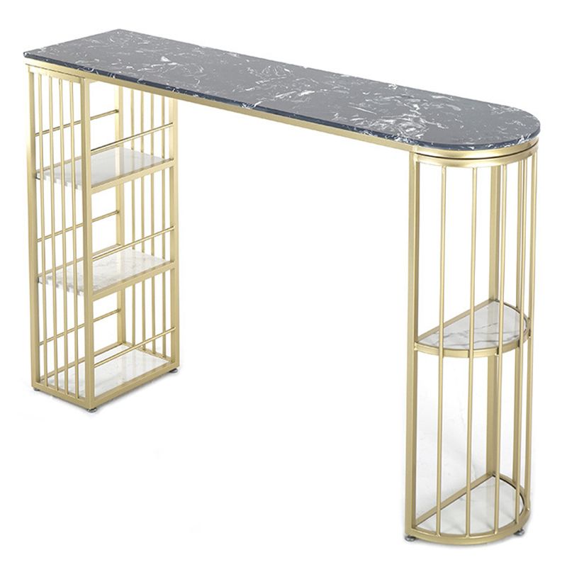 Glam Pub Height Dining Table Stone Top Pub Table for Dining Room