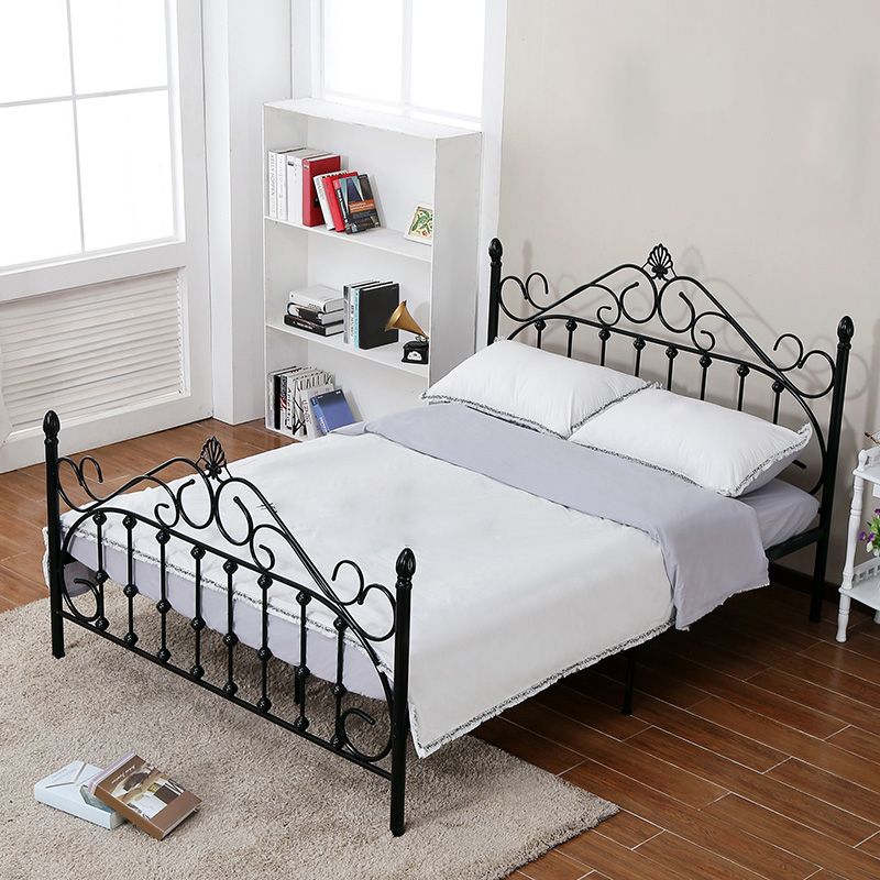 Modern Metal Folding Bed Arched Open-Frame Bed with Headboard