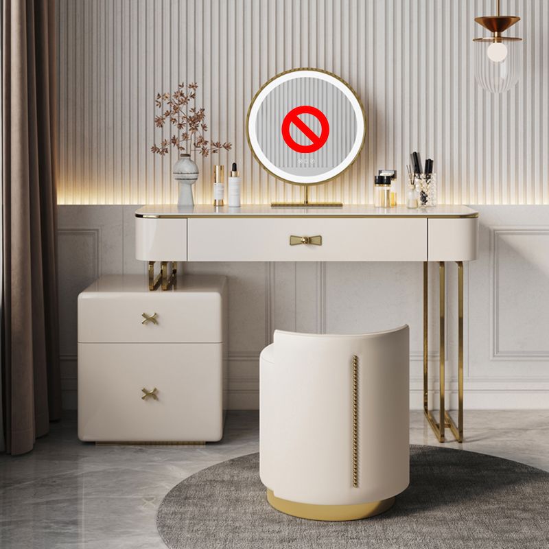 Glam Makeup Vanity Desk Table Slate Top Dressing Table with Drawer