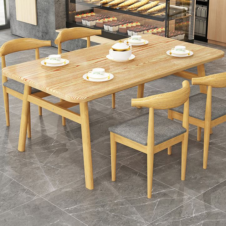 Contemporary Style Home Dining Table Rectangle Shape Dining Table with 4 Legs Base