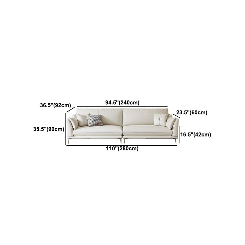 Faux Leather Sofa 36.22" D x 35.43" H Flared Arm Sofa for Living Room