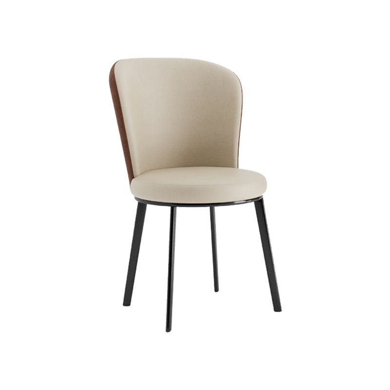 Contemporary Faux Leather Dining Chair Parsons Chair in Matte Finish for Brasserie