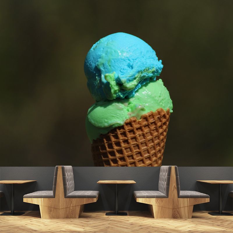 Customized Ice Cream Painting Mural Wallpaper Mildew Resistant Commerce Shop