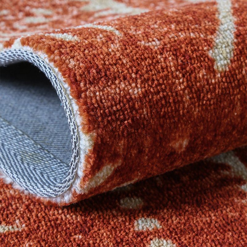 Western Geometric Rug Red Synthetic Indoor Rug Anti-Slip Backing Pet Friendly Machine Washable Carpet for Decoration