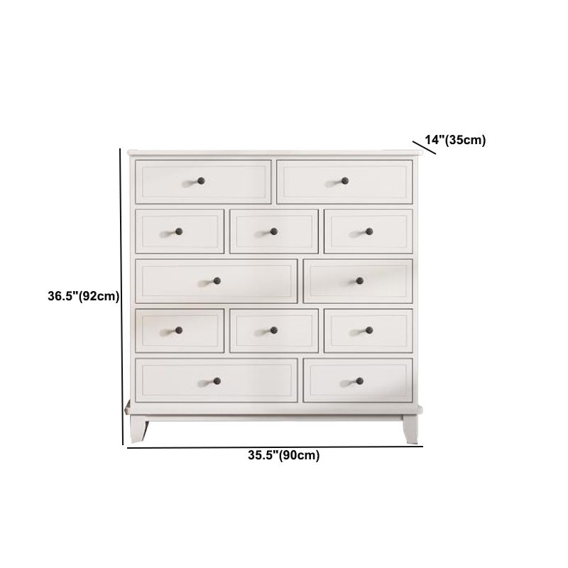 White Modern Side Cabinet Rectangle Wood Knobs Cabinet with Drawer