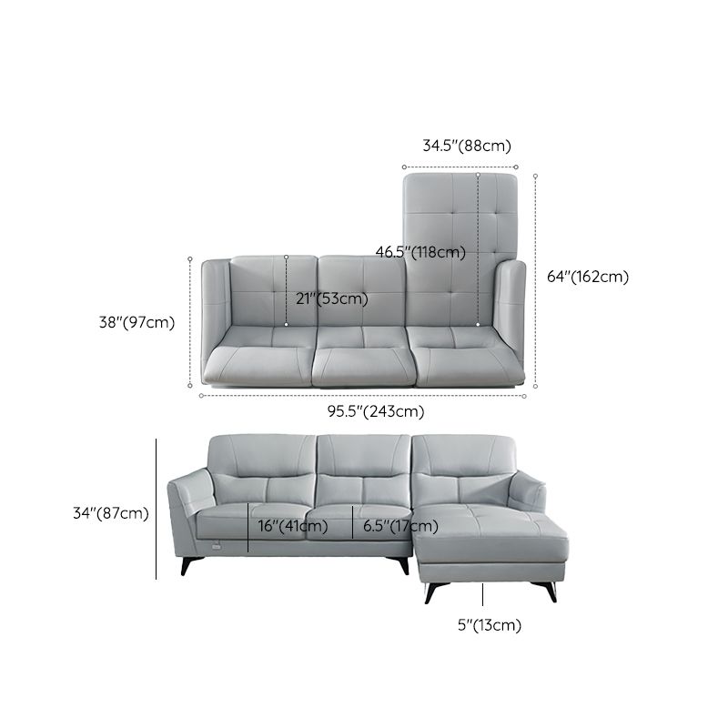Flared Arm Sectional Sofa Contemporary Faux Leather Sectional Sofa Set