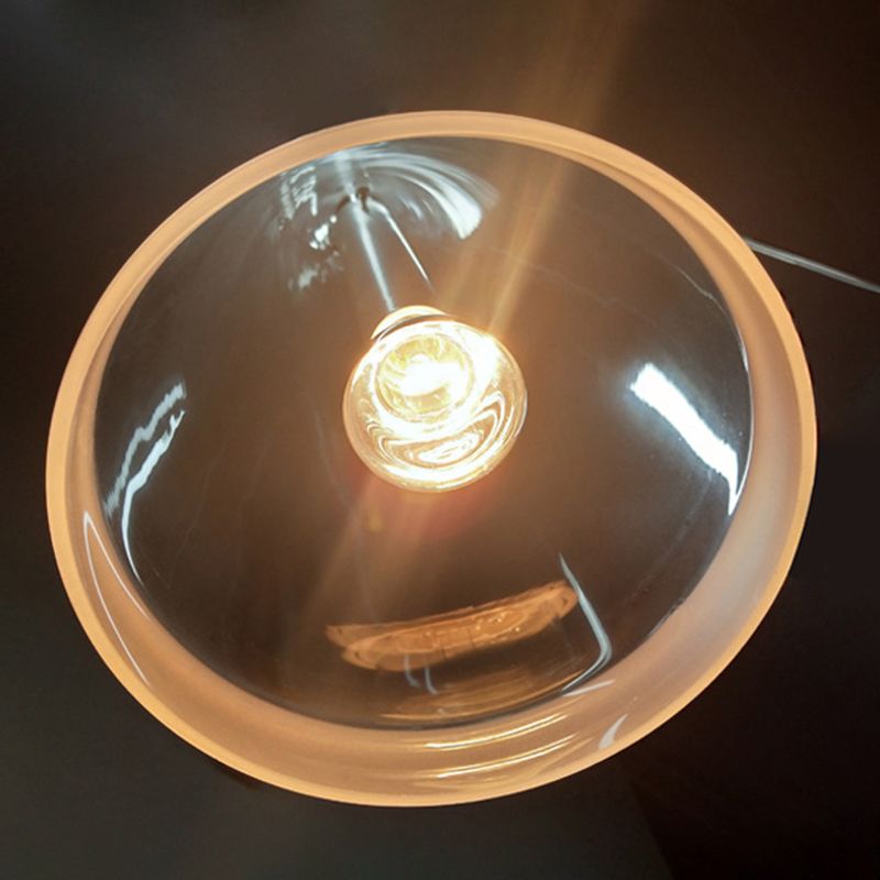 Transparent Glass Conical Pendant Lighting Minimalist White Hanging Light for Dining Room