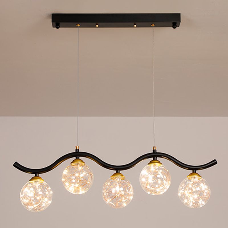Kugelförmige Forminselanhänger zeitgenössisches Glas 5 leichte hängende Lichter