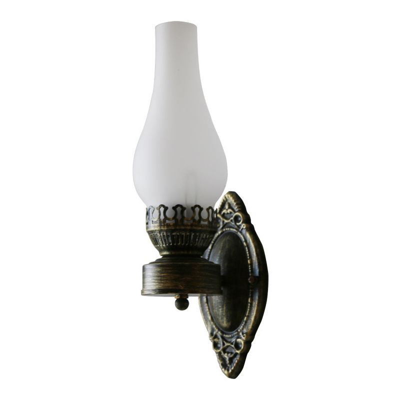 Retro Metal Wall Light Kerosene Wall Sconce with Glass for Coffee Shop