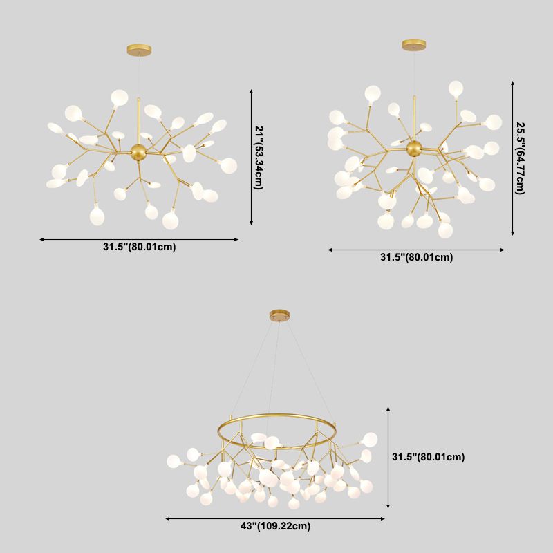 Contemporary Gold Hanging Chandelier Circle Ceiling Hanging Light Fixture