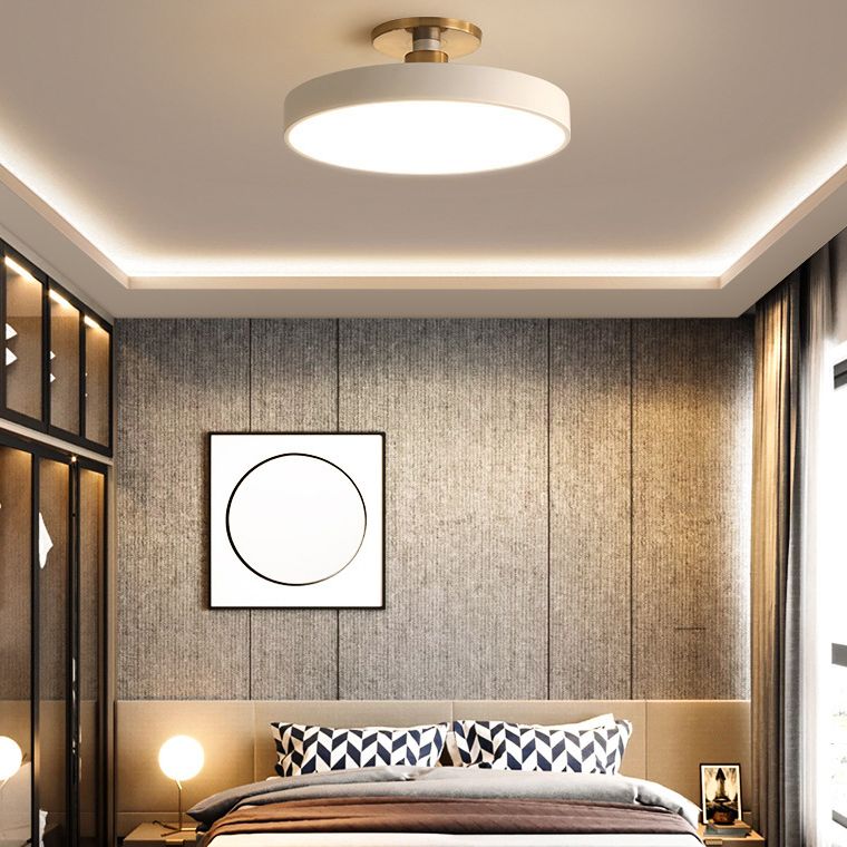 Metalen 1-lichts semi-inbouwlamp Moderne stijl cilinder semi-inbouwplafondverlichting