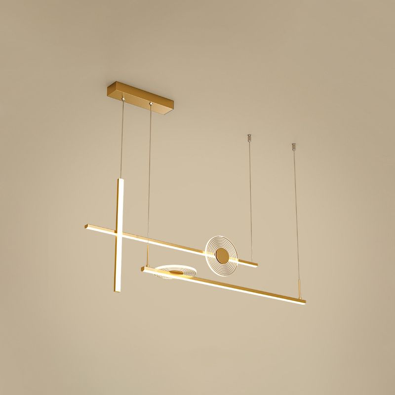 Lampada a forma di barra artistica a forma di lampada appesa a una sala da pranzo acrilica isola lampadario lampadario