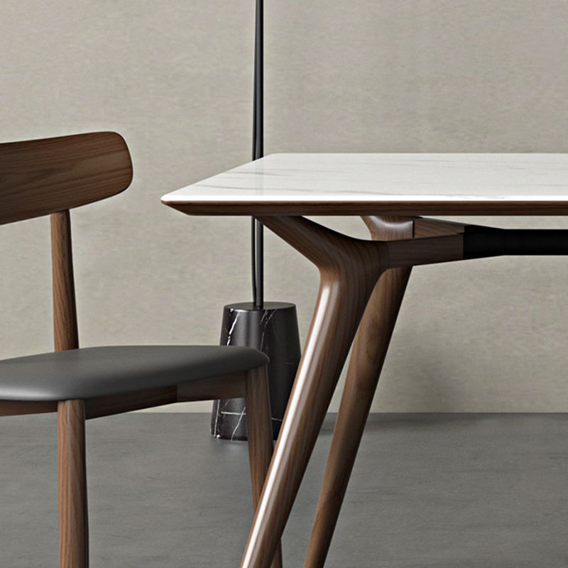 Contemporary 1/4/5 Pieces Dining Set Rectangle Stone Dining Table Set in White