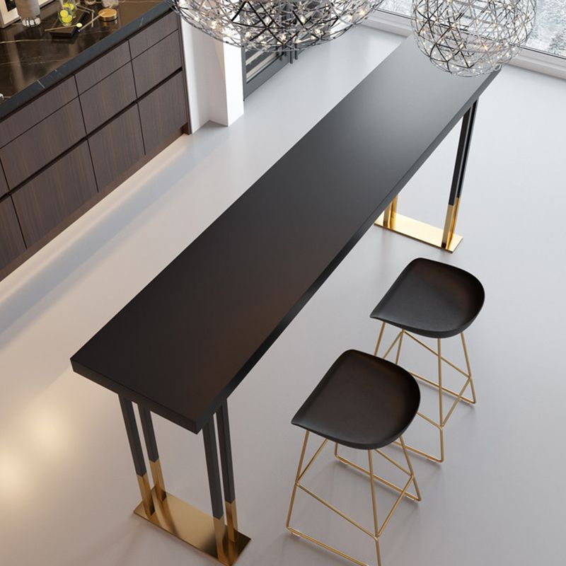 Solid Wood Bar Dinner Table Contemporary Bar Table with Sled Base