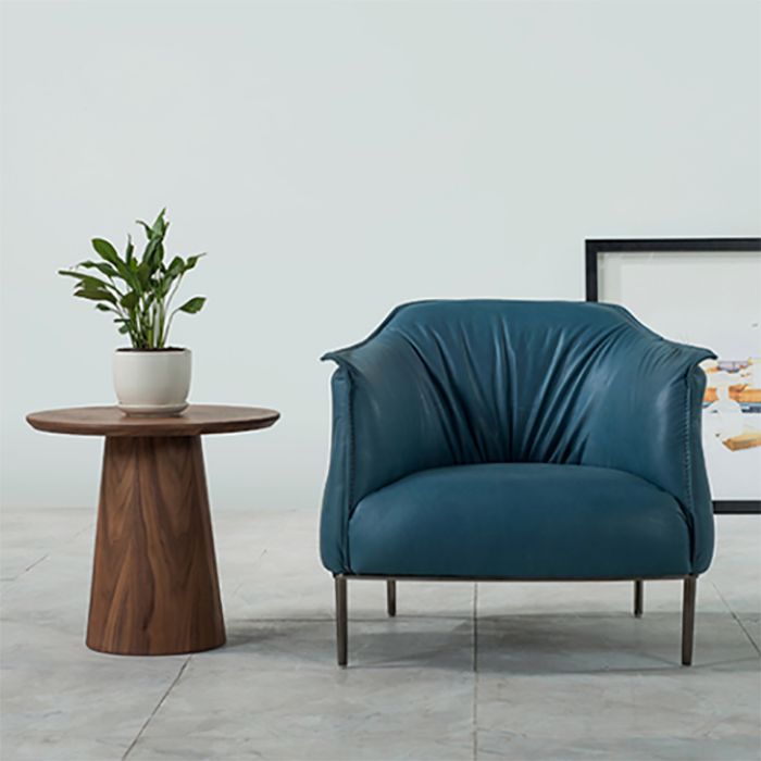 Contemporary Style Side End Table Pedestal Wooden Round Sofa Side Accent Table