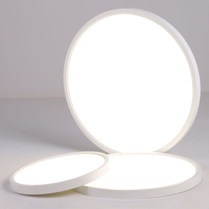 Vlakke LED Plafondlichtarmatuur Nordic Acryl Slaapkamer Flush Opgezette Licht in Wit