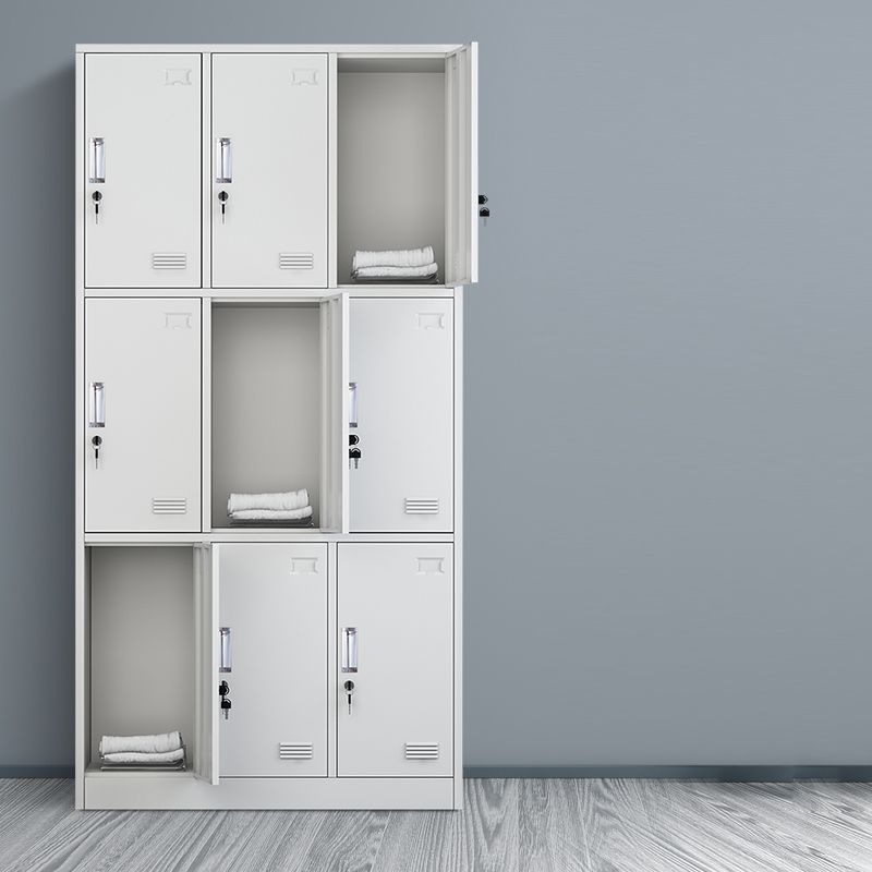 Grey Steel Wardrobe Armoire Contemporary Hinged Wardrobe Cabinet