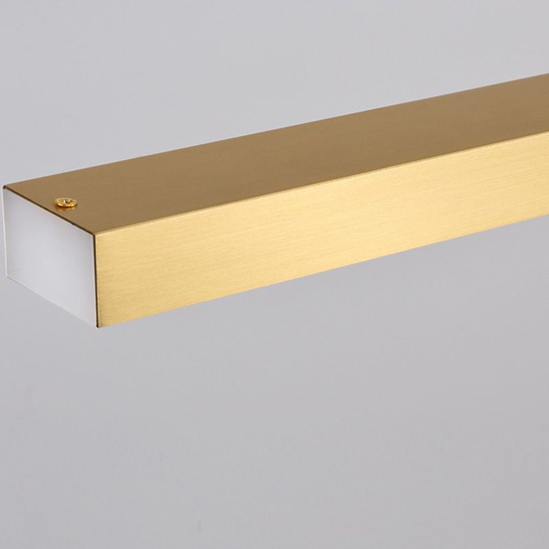 Accesorios de iluminación modernos de la isla de cobre de cobre lámpara de suspensión LED de 1 luces lineales