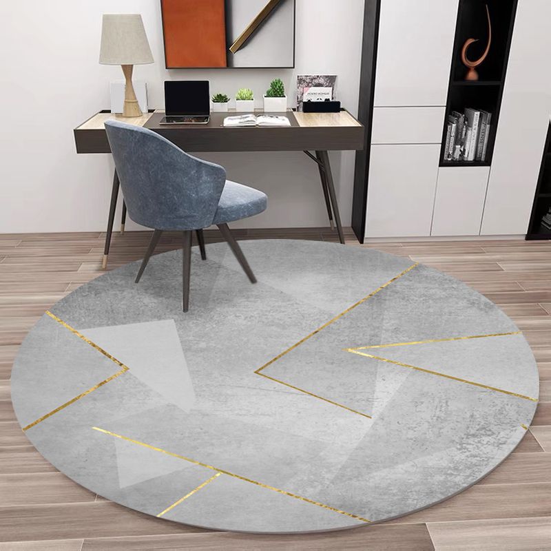 Grey Modern Area Rug Blending Graphic Rug Non-Slip Backing Rug Living Room