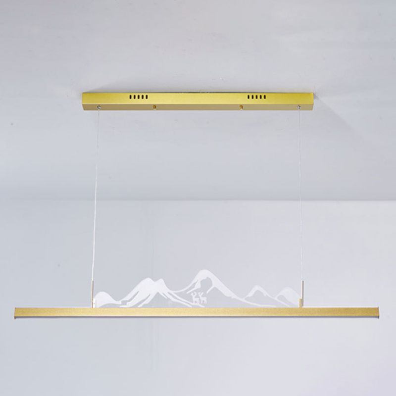 Modern Style Dining Chandelier Lamp Dining Room LED Long Strip Pendant Light Fixture