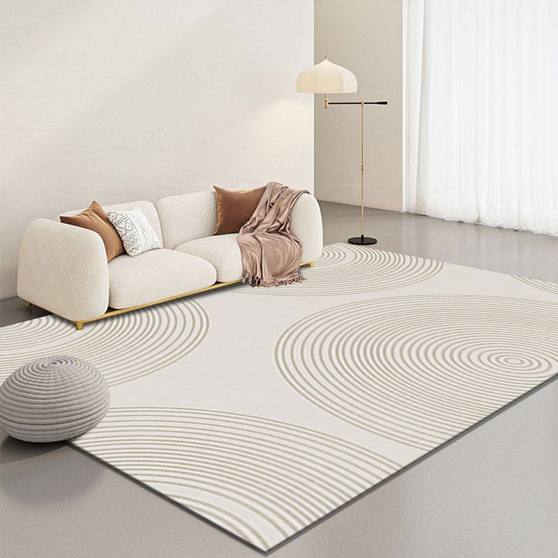 Gray Modern Carpet Polyester Semicircle Carpet Washable Carpet for Home Decor