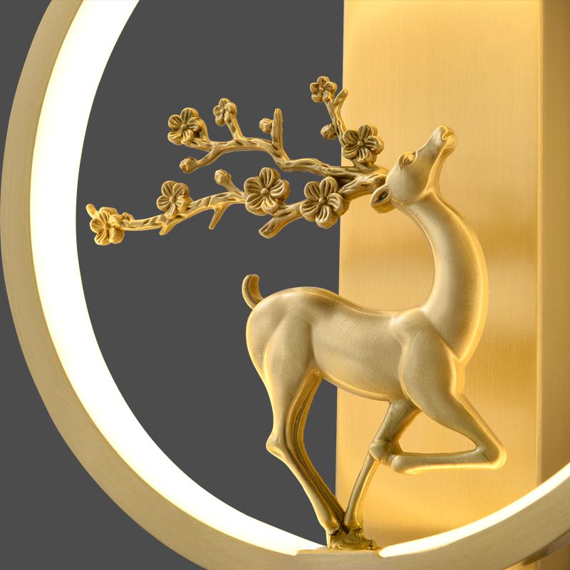 Round Shade Metal Wall Sconce Modern Style 1- Light Wall Lighting Fixtures