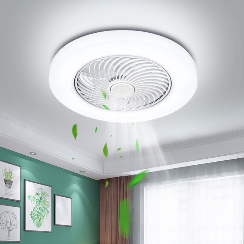 Makkaronstil Rundlüfter Lüfter Licht Acryl Schlafzimmer LED Semi Flush Mount Leuchte