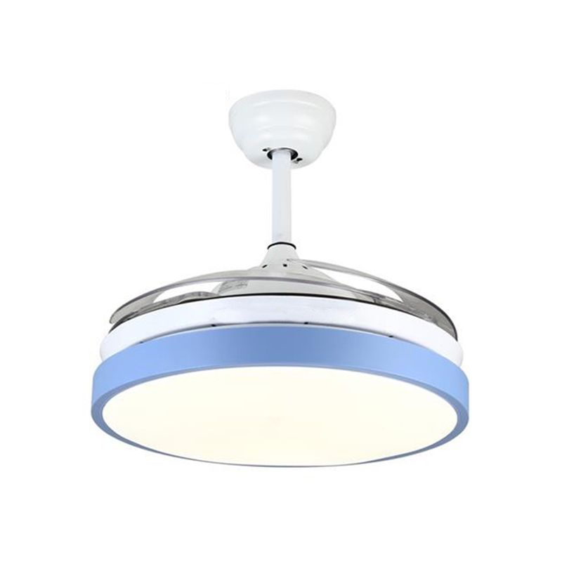 Circular Acrylique Semi Flush Plafond Lampadaire rose moderne / bleu / jaune 42,5 "W LED PRENDANT PRENDANT LEV