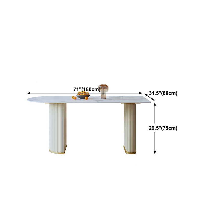 Glam 1/3/5 Pieces Dining Set Rectangle Stone Dining Table for Dining Room
