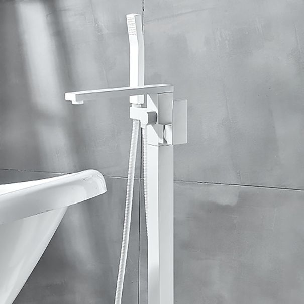 Modern Bathroom Faucet Pure Color High Arc Freestanding Tub Faucet