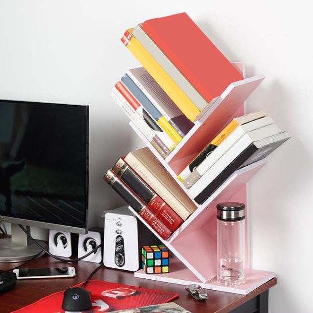 Modern Style Bookshelf in Engineer Wood Closed Back Bookcase