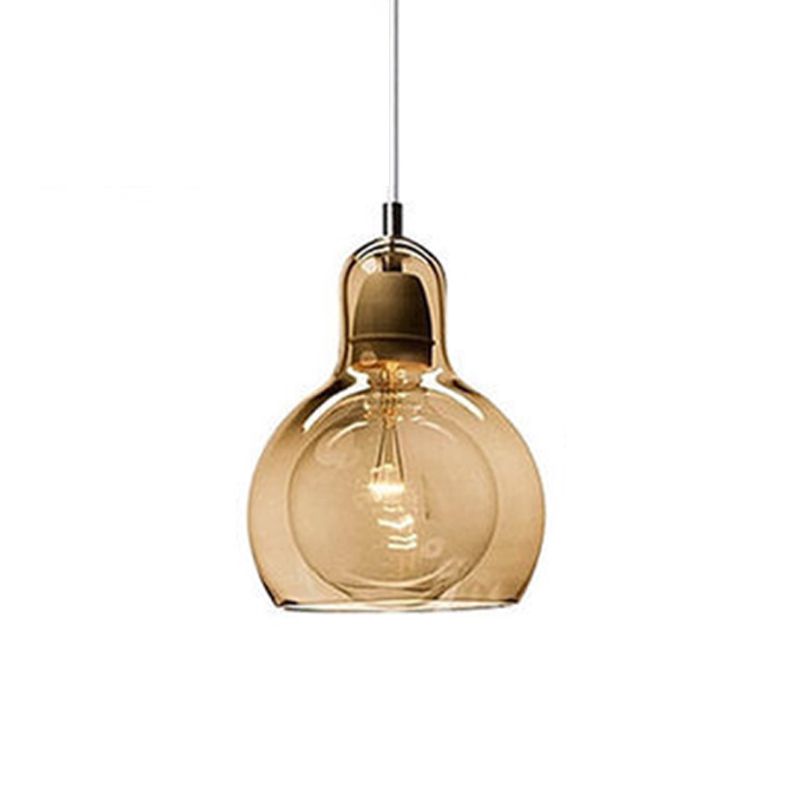 Pendre simple Light Modern Style Hanging Lightture avec une teinte en verre pour le salon