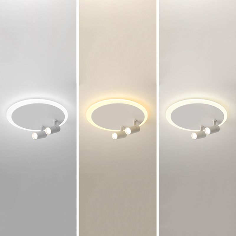 Plafonnier encastré à LED blanc, luminaire de plafond simple avec spots