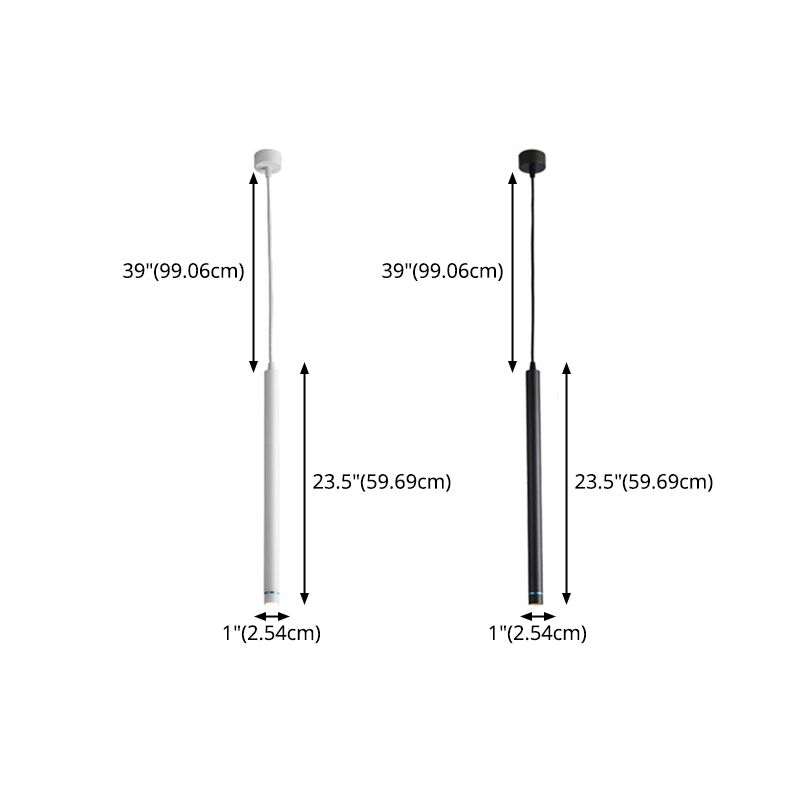 Minimalist Stick Shaped LED Downlight Aluminum Dining Room Suspension Pendant Light