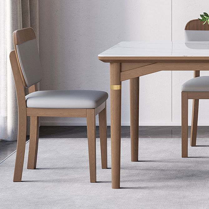 1/4/5/6/7 Pieces Table Furniture Set Sintered Stone Dining Room Set with Wooden Legs
