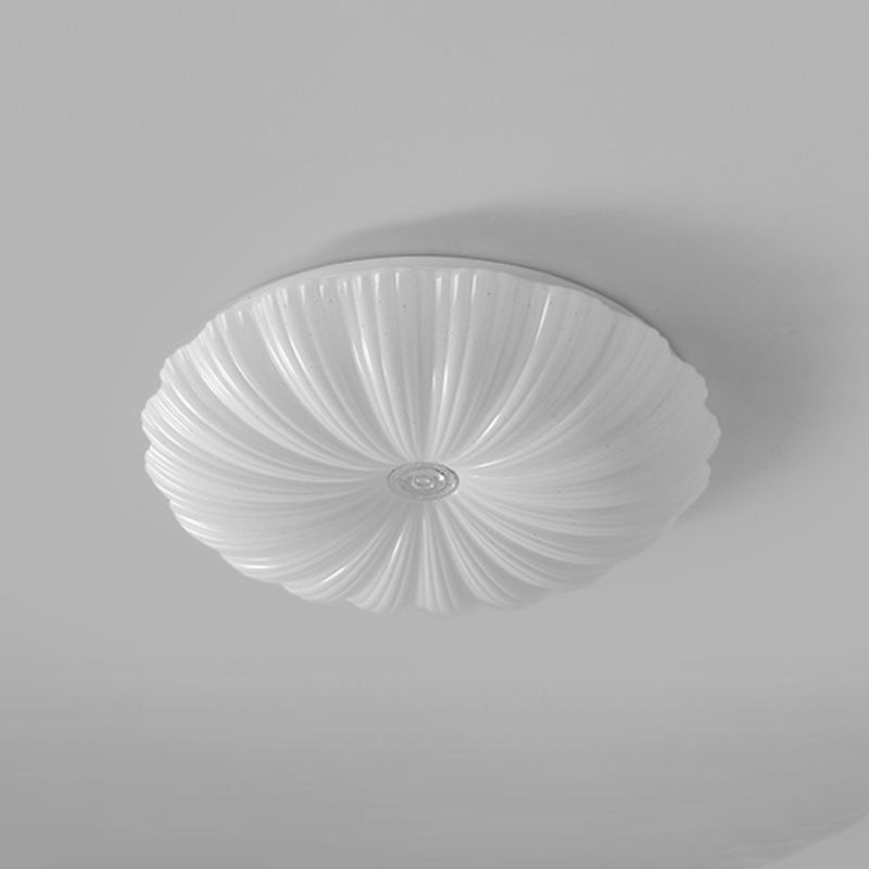 Iron and Acrylic LED Ceiling Flush in White Finish Round Flush Mount
