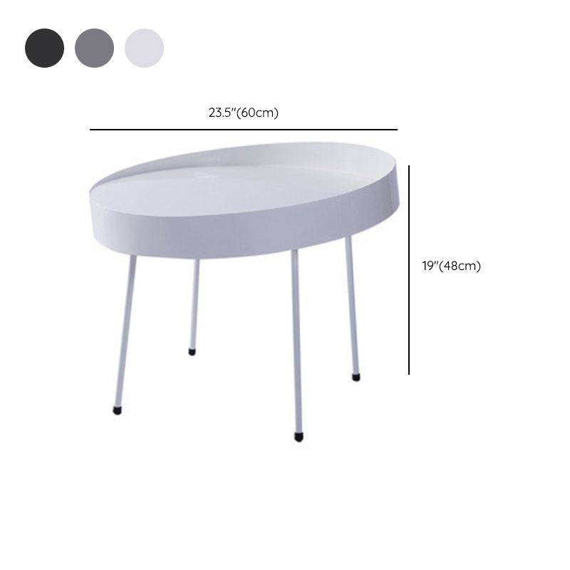 Mid-Century Modern Coffee Table with 4 Legs and Iron Round Top