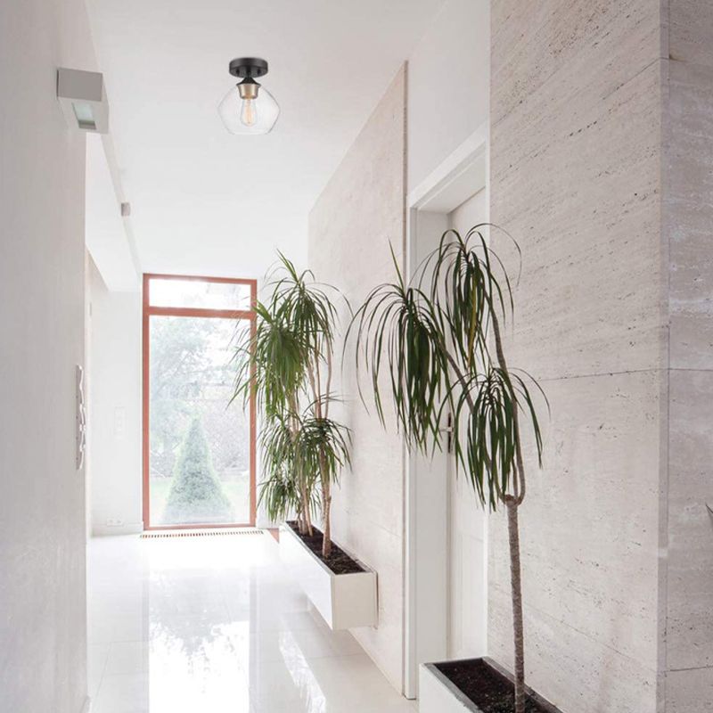 Modern Ceiling Light Minimalist Glass Flush Mount Light Fixture for Bedroom